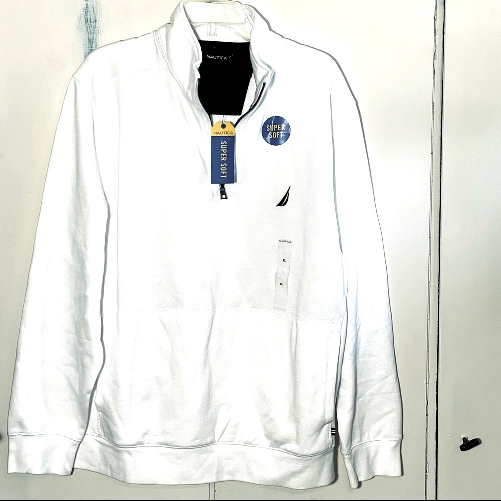 Nautical white pullover hoodie XL new